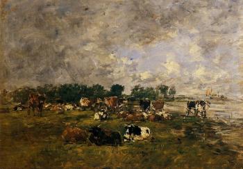 尤金 佈丹 Cows in a Field